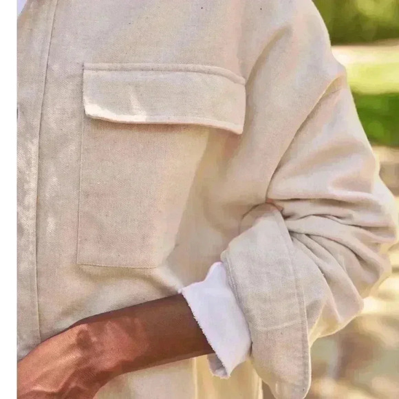 Frank & Eileen McLoghlin Oversize Utility Shirt Jacket in Natural M/L & S/XS NEW - Picture 2 of 8